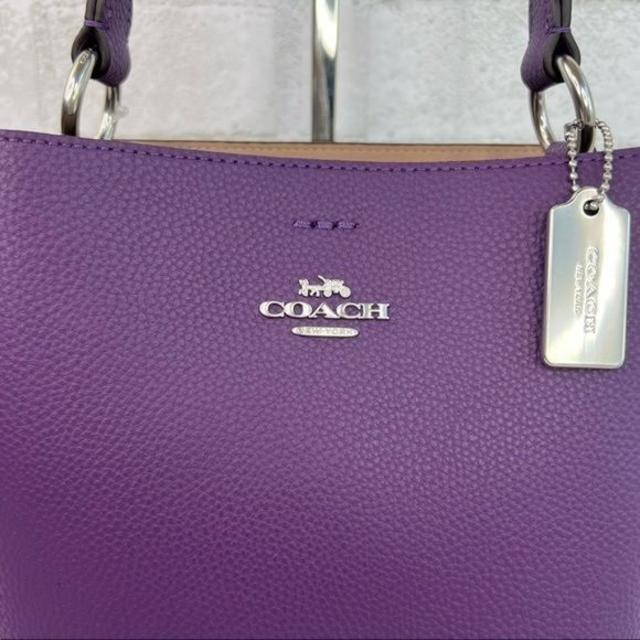 ❗️Sold❗️Coach Purple Small Town Bucket Bag Crossbody Shoulder Bag & Snap Wallet - Picture 3 of 16